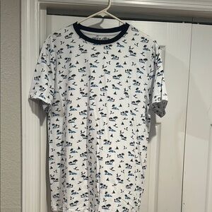 Free Planet White and Blue Short Sleeve Tee